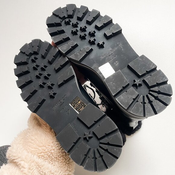 JIMMY CHOO Chike Leather Ankle Boots Black Size IT 37 US 7 NEW IN BOX - Picture 9 of 15